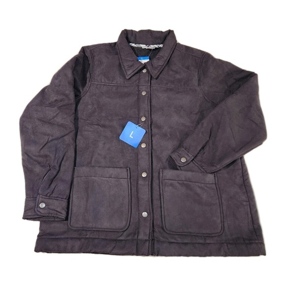 NWT Women's Boston Traders‎ Black Fleece Lined Trucker Jacket, Medium - Picture 3 of 3